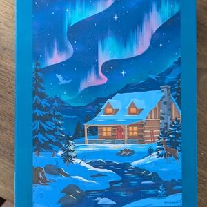 Aurora Borealis Cabin Art Print